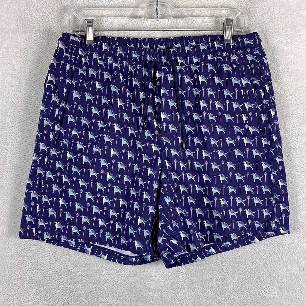 Birddogs Shorts Mens L Navy Winged Bird Dog AOP Lined Preppy Gym Summer Workout